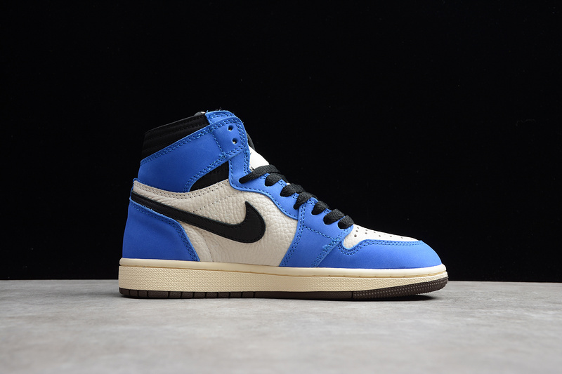 Gz Air Jordan 1 High Og Ts Sail/Black-Blue 3