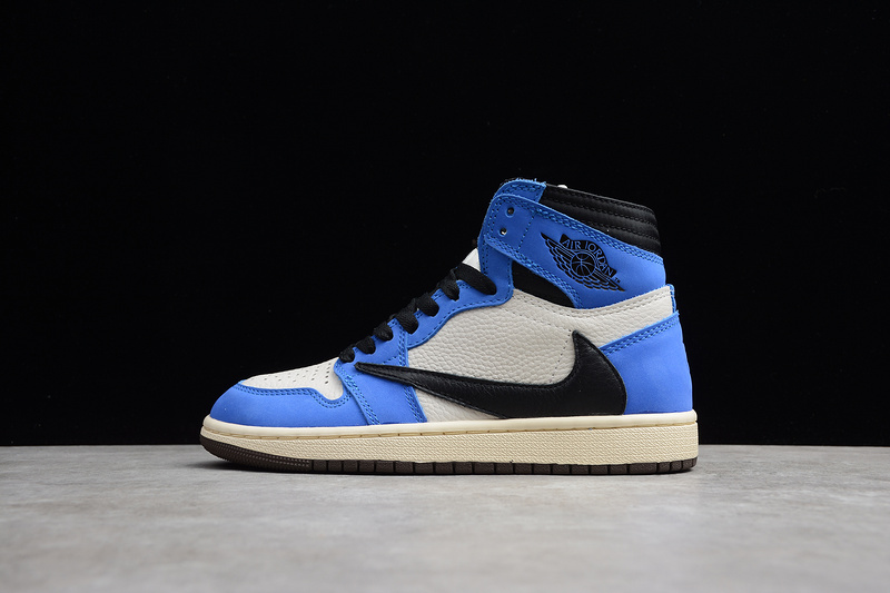 Gz Air Jordan 1 High Og Ts Sail/Black-Blue 13