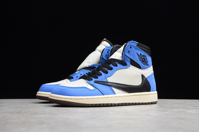 Gz Air Jordan 1 High Og Ts Sail/Black-Blue 15