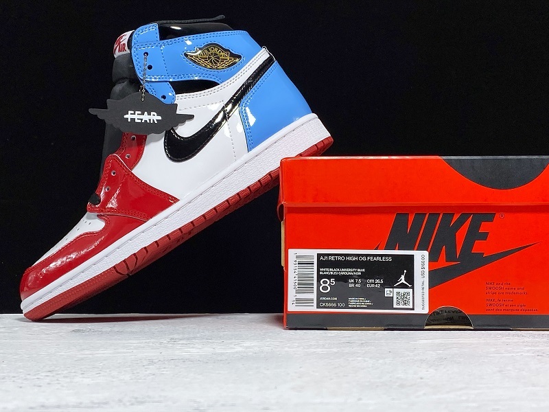 Get Air Jordan 1 Retro Fearless Blue/White/Red 3