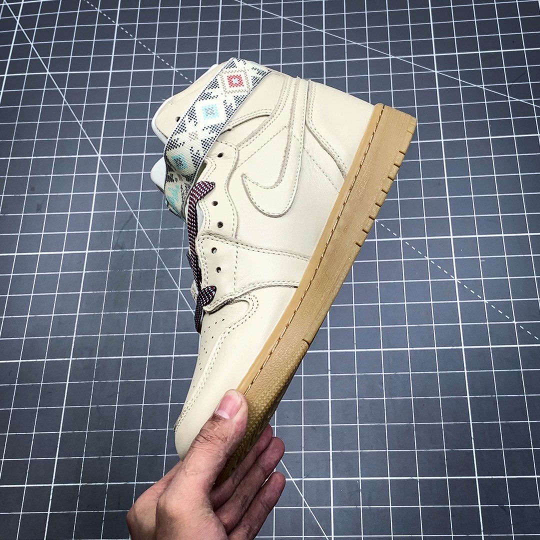 Air Jordan 1 Retro High Strap N7 Light Cream/Gum Yellow-Emerald 5