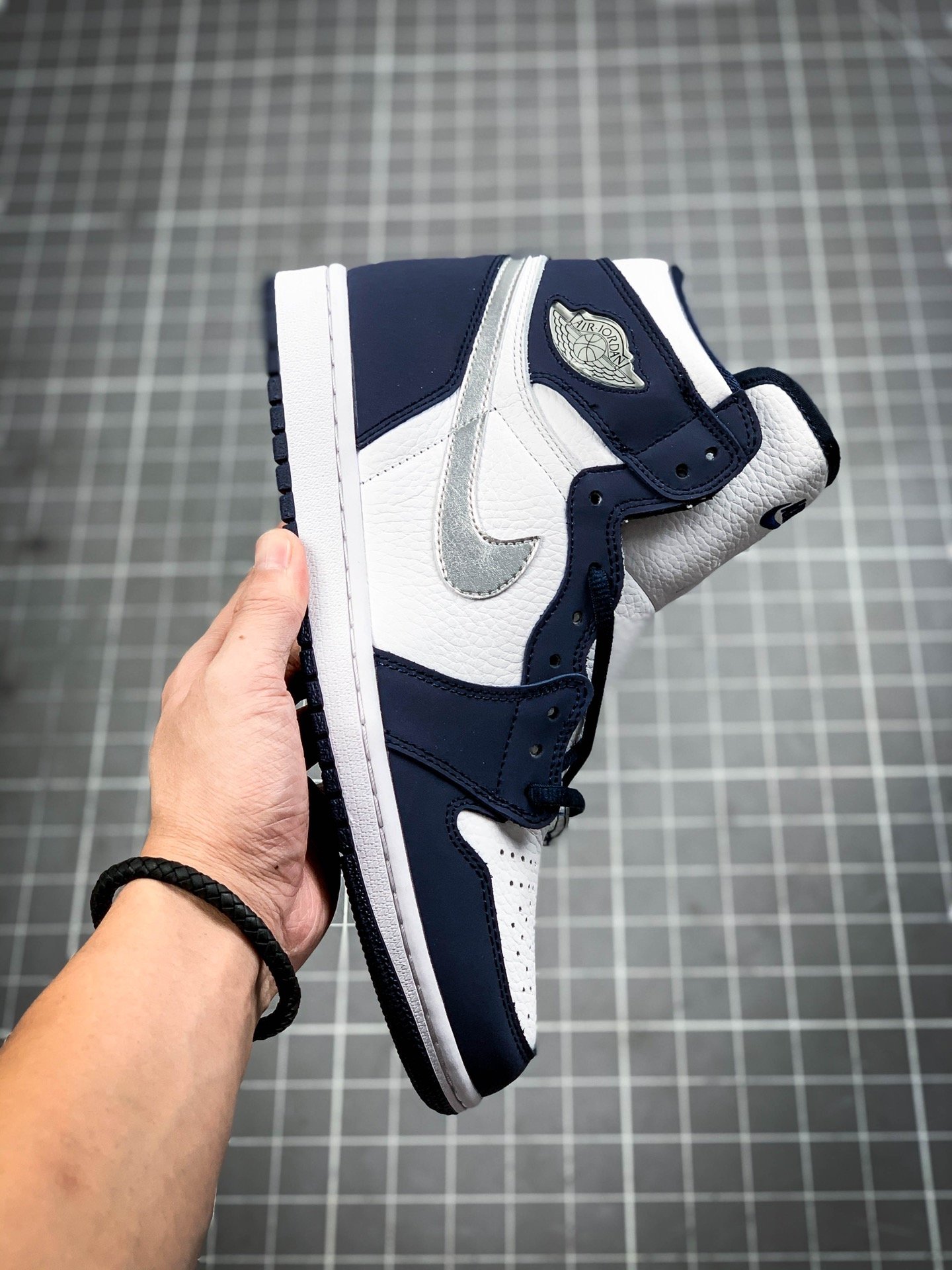 Air Jordan 1 High Og Co.Jp White/Midnight Navy-Metallic Silver 17