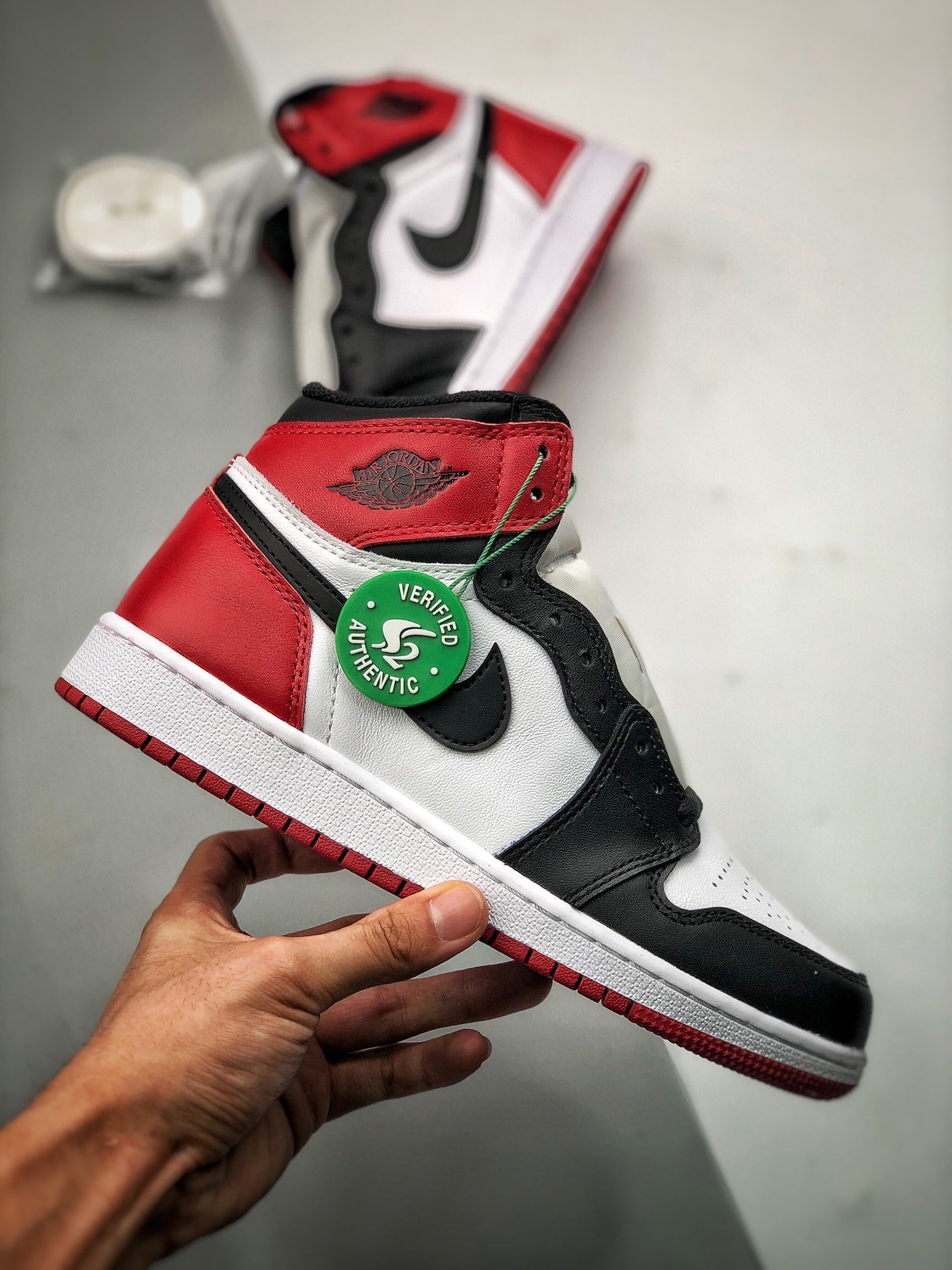 S2 Air Jordan 1 Retro High Og Black Toe White/Black-Gym Red 15