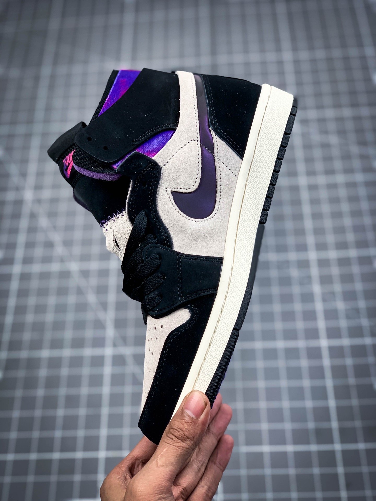 Paris Saint Germain Air Jordan 1 High Zoom Comfort White/Black/Purple/Pink 5