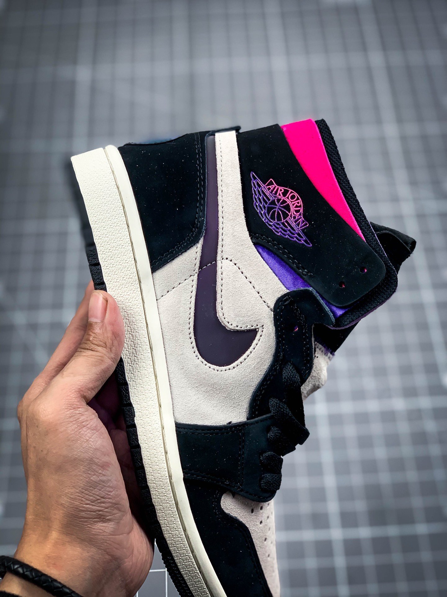 Paris Saint Germain Air Jordan 1 High Zoom Comfort White/Black/Purple/Pink 7