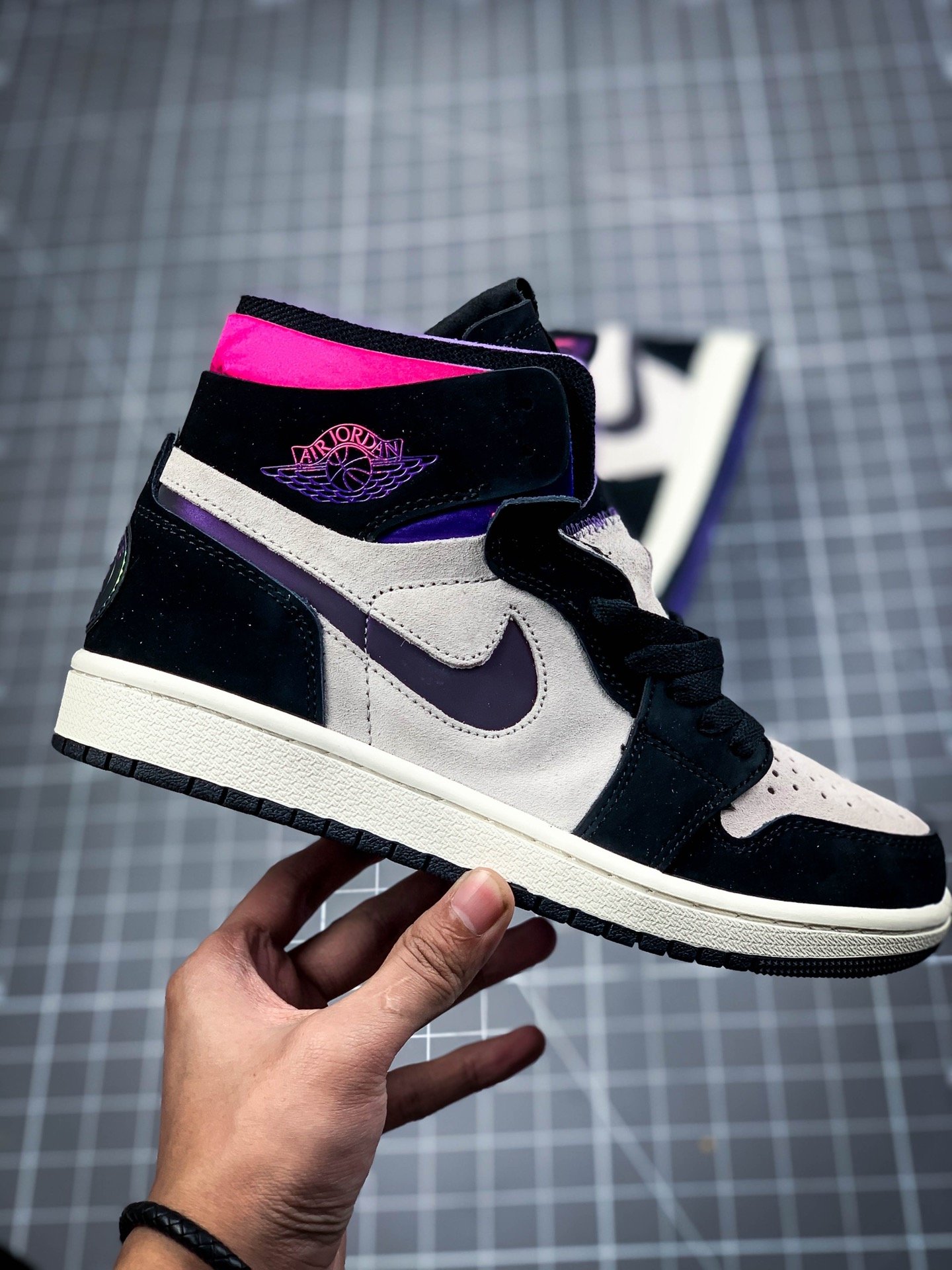 Paris Saint Germain Air Jordan 1 High Zoom Comfort White/Black/Purple/Pink 11