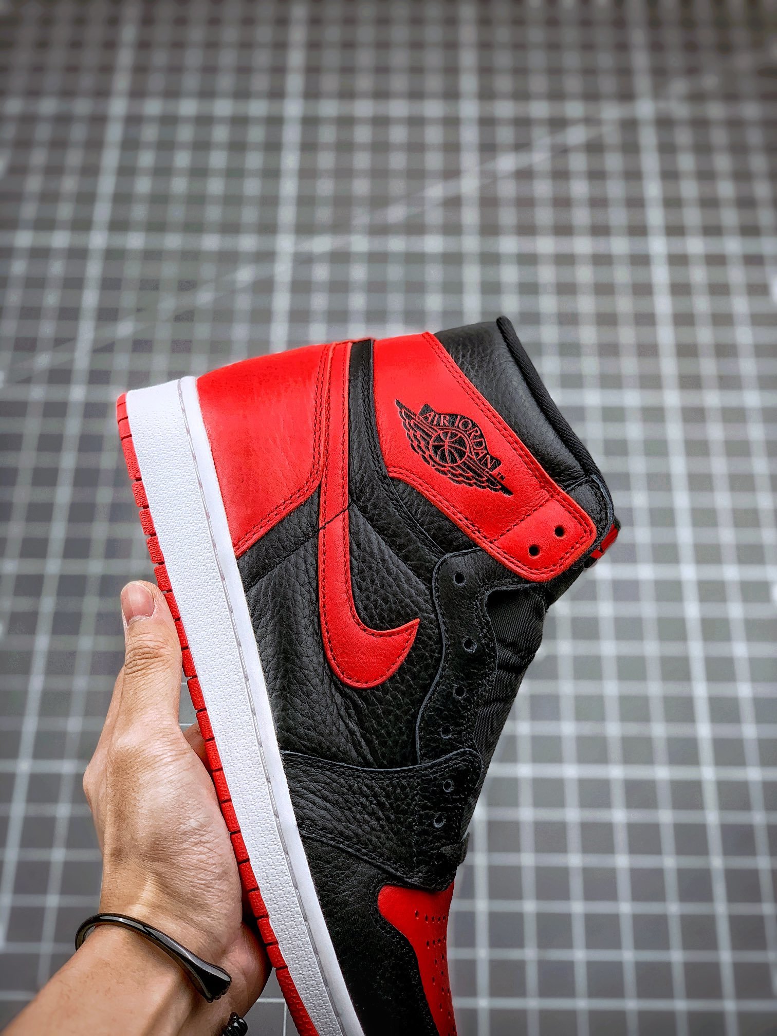 Original Quality Air Jordan 1 Retro High Homage Home Black/University Red-White 7