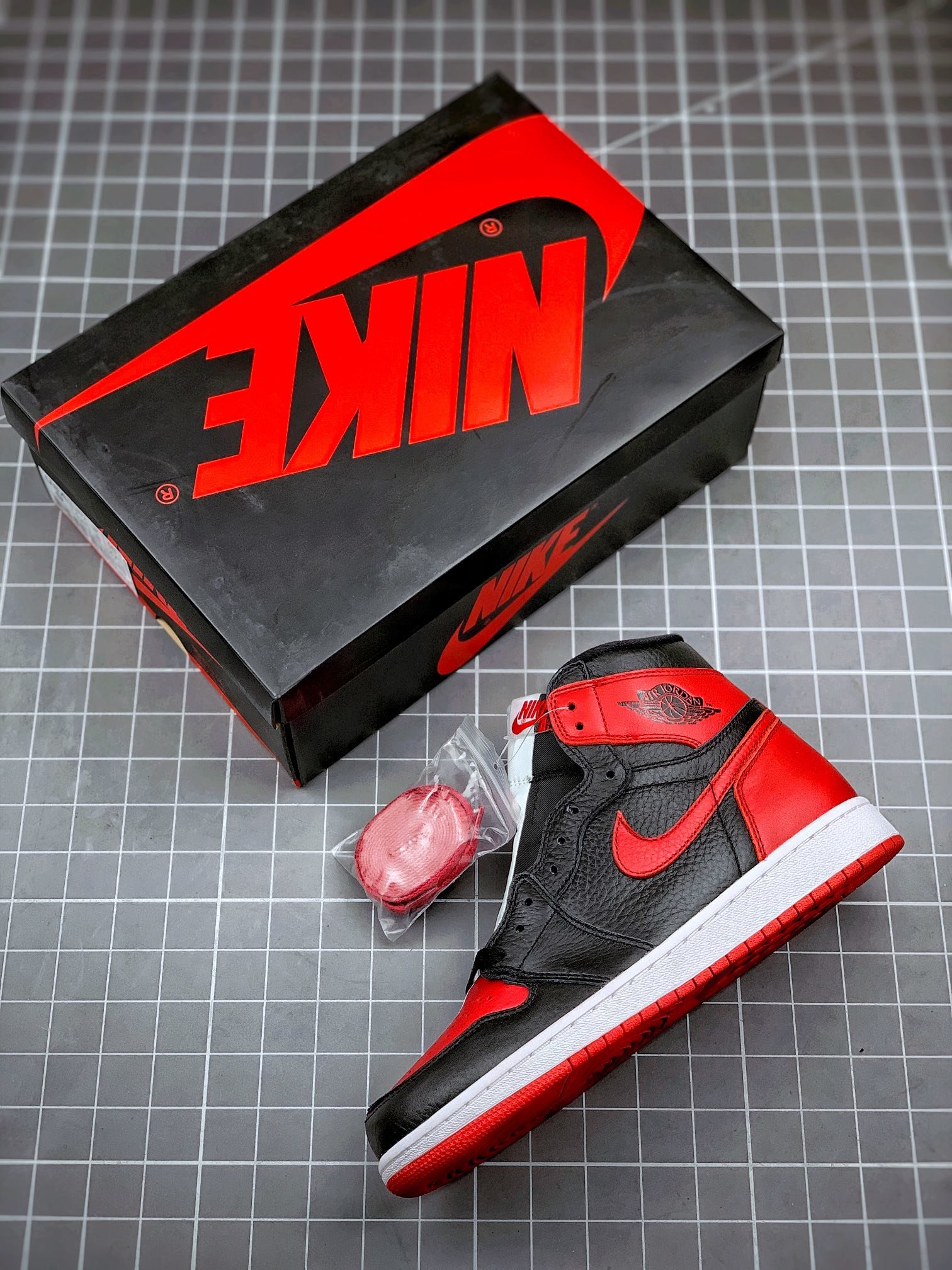 Original Quality Air Jordan 1 Retro High Homage Home Black/University Red-White 15