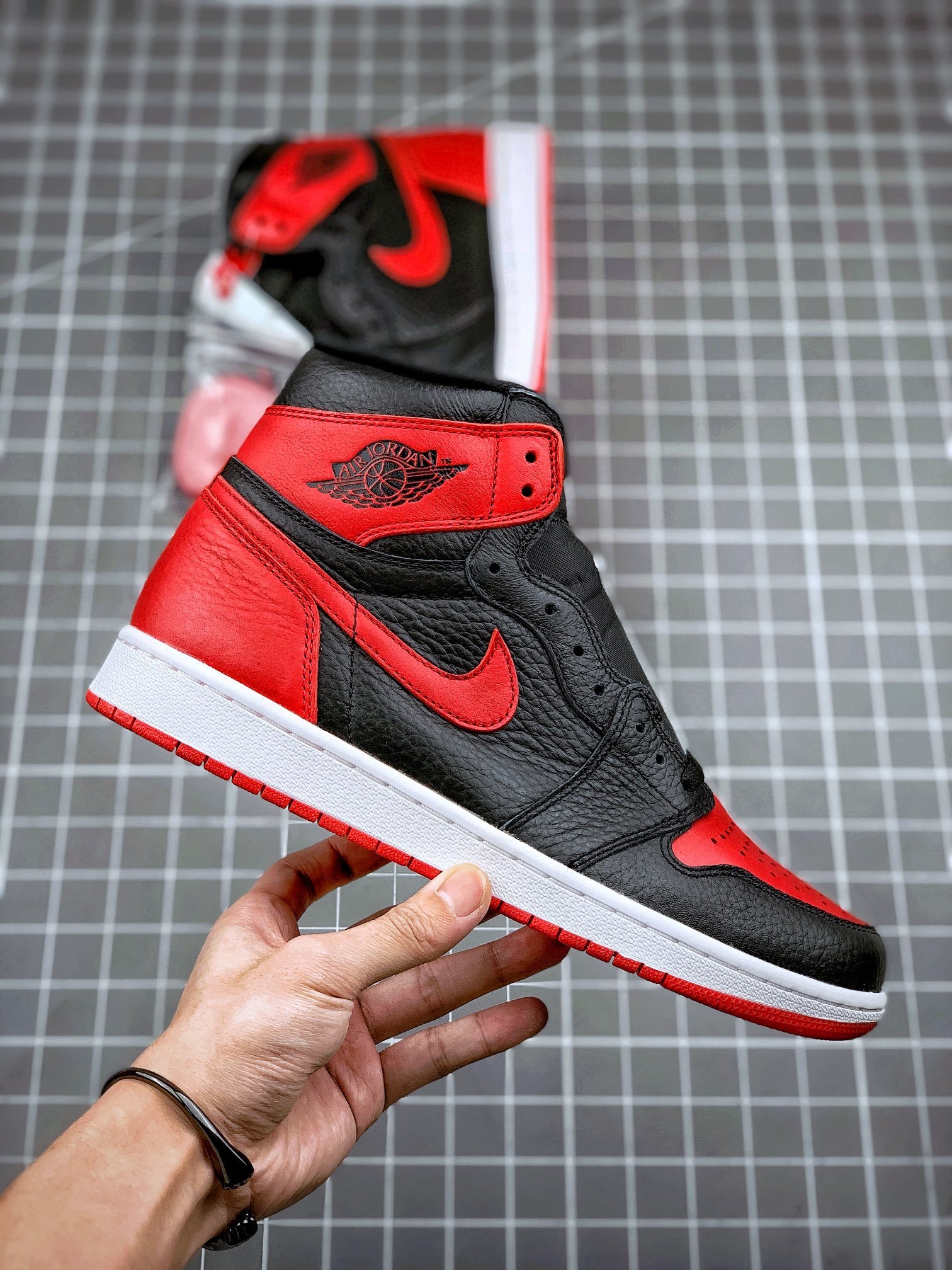 Original Quality Air Jordan 1 Retro High Homage Home Black/University Red-White 17