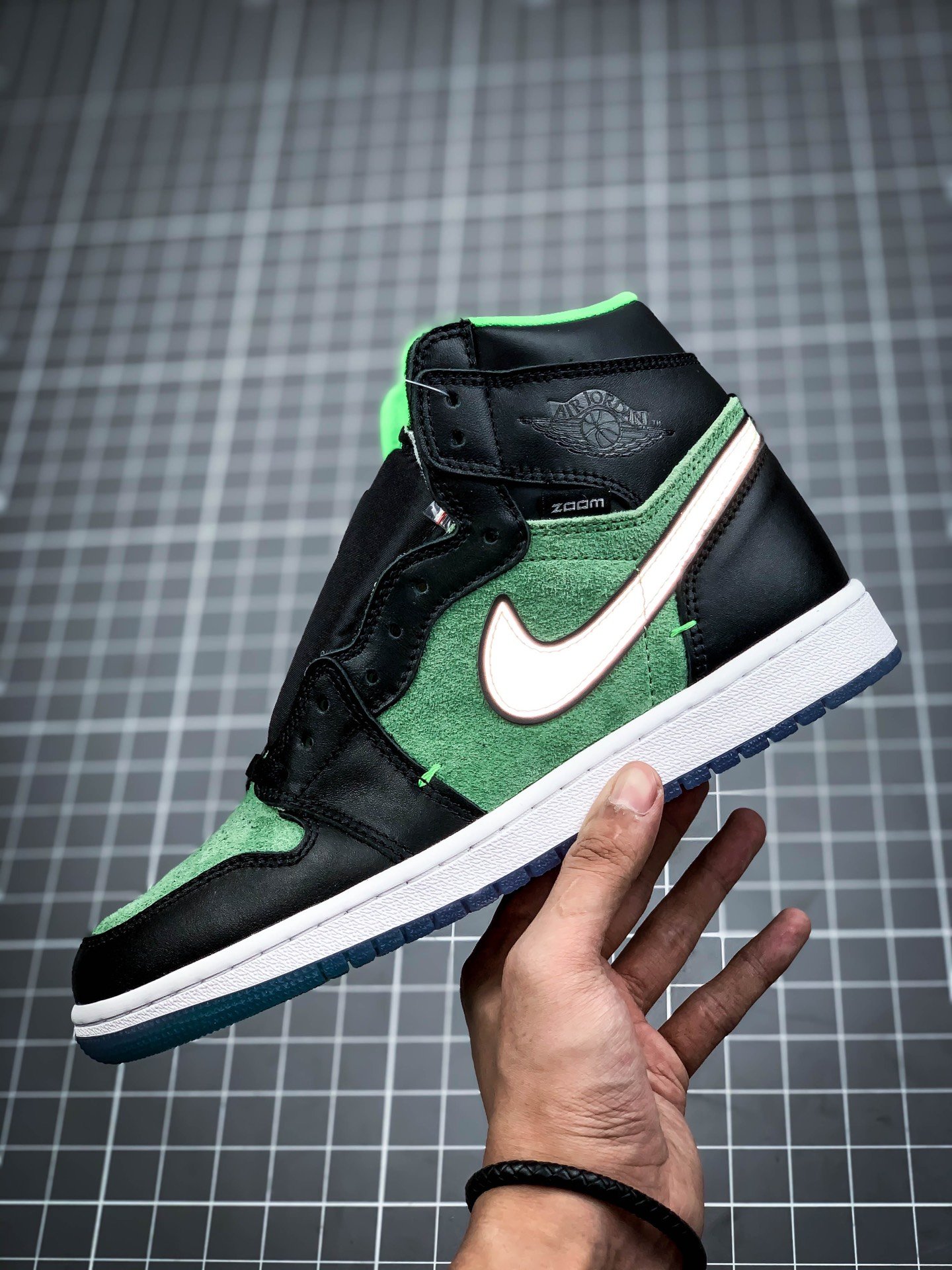 S2 Air Jordan 1 High Zoom Rage Green Black/White/Green 3