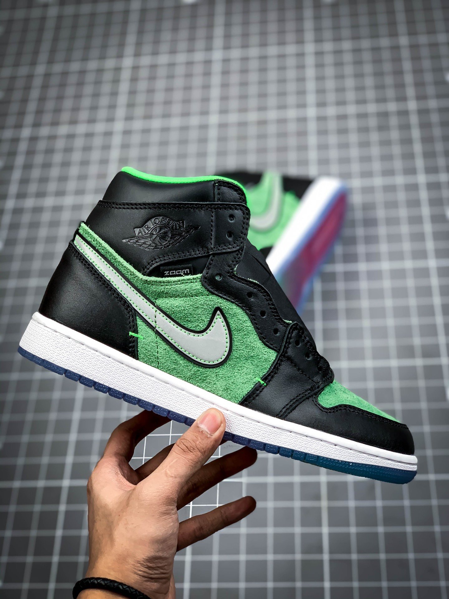 S2 Air Jordan 1 High Zoom Rage Green Black/White/Green 15