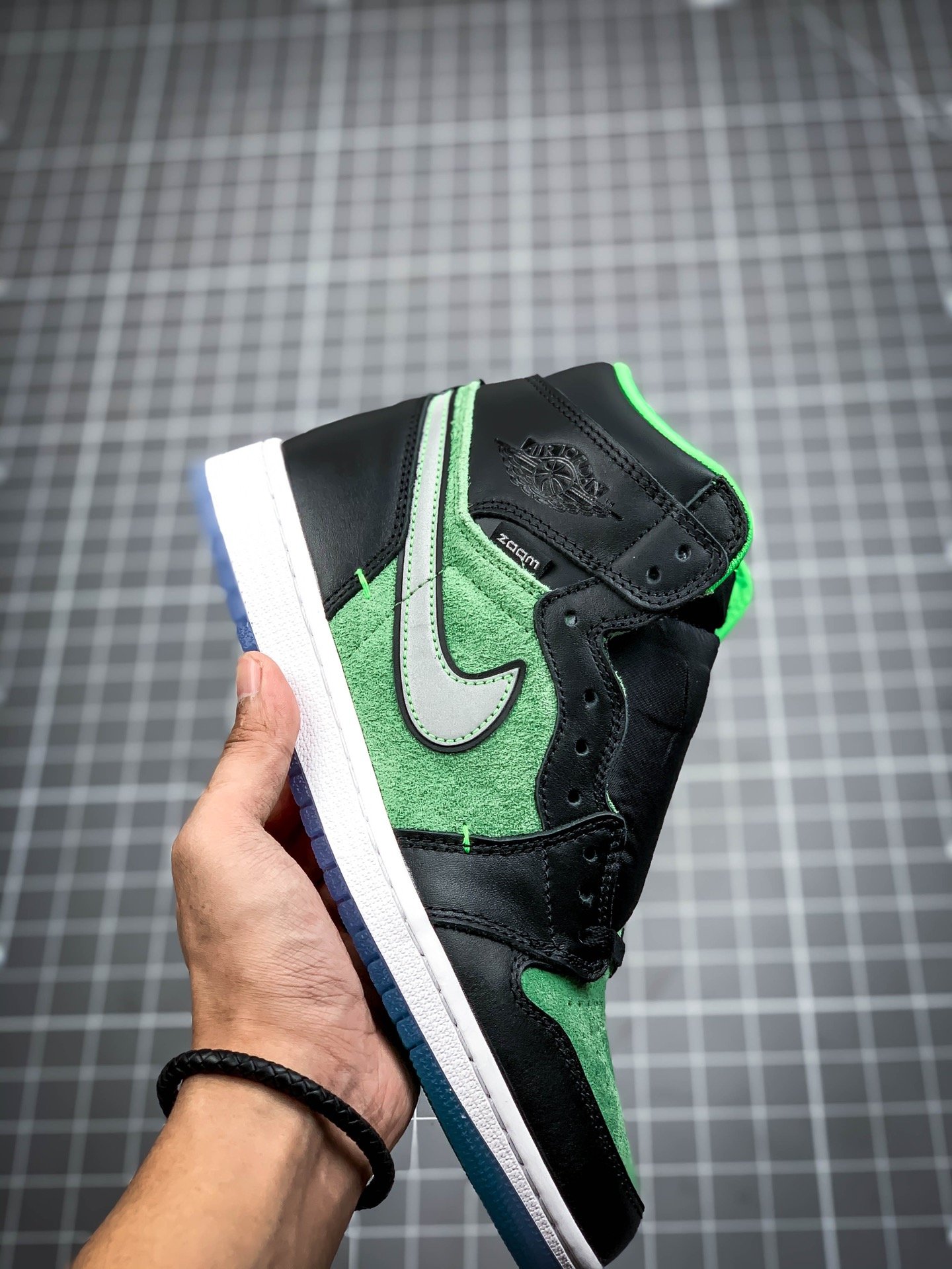 S2 Air Jordan 1 High Zoom Rage Green Black/White/Green 17