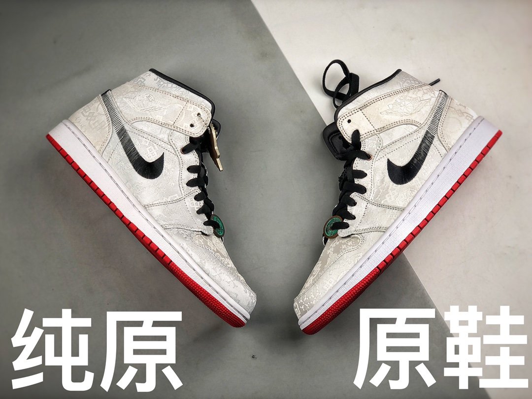 Cy Clot X Air Jordan 1 Mid Fearless White/Black/White/University Red 17