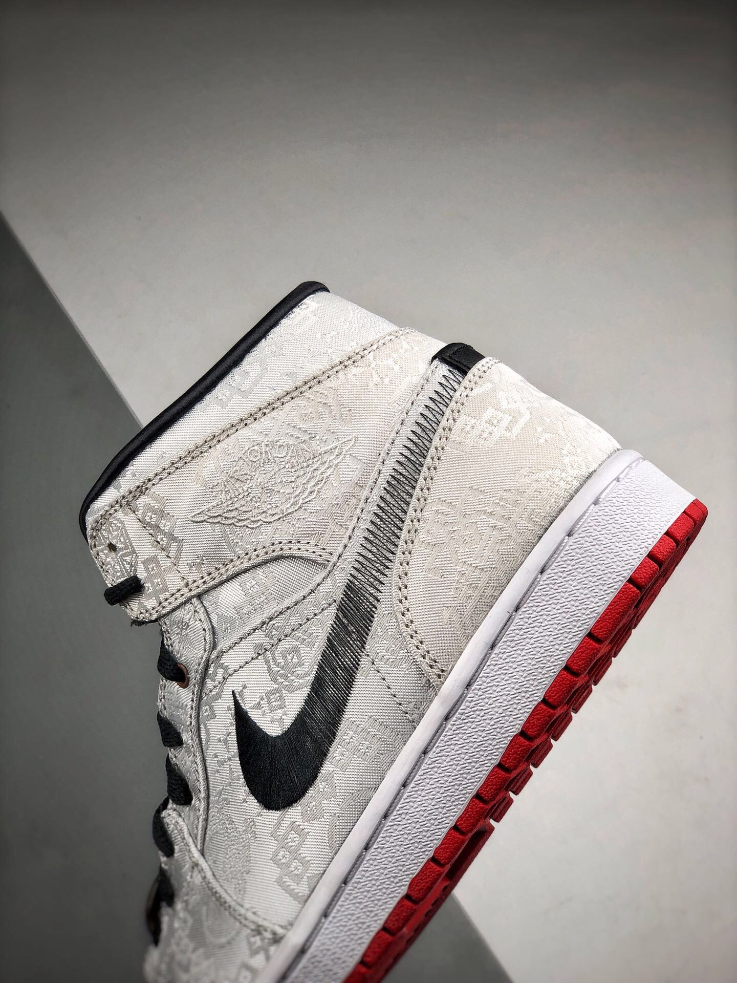 Cy Clot X Air Jordan 1 Mid Fearless White/Black/White/University Red 33