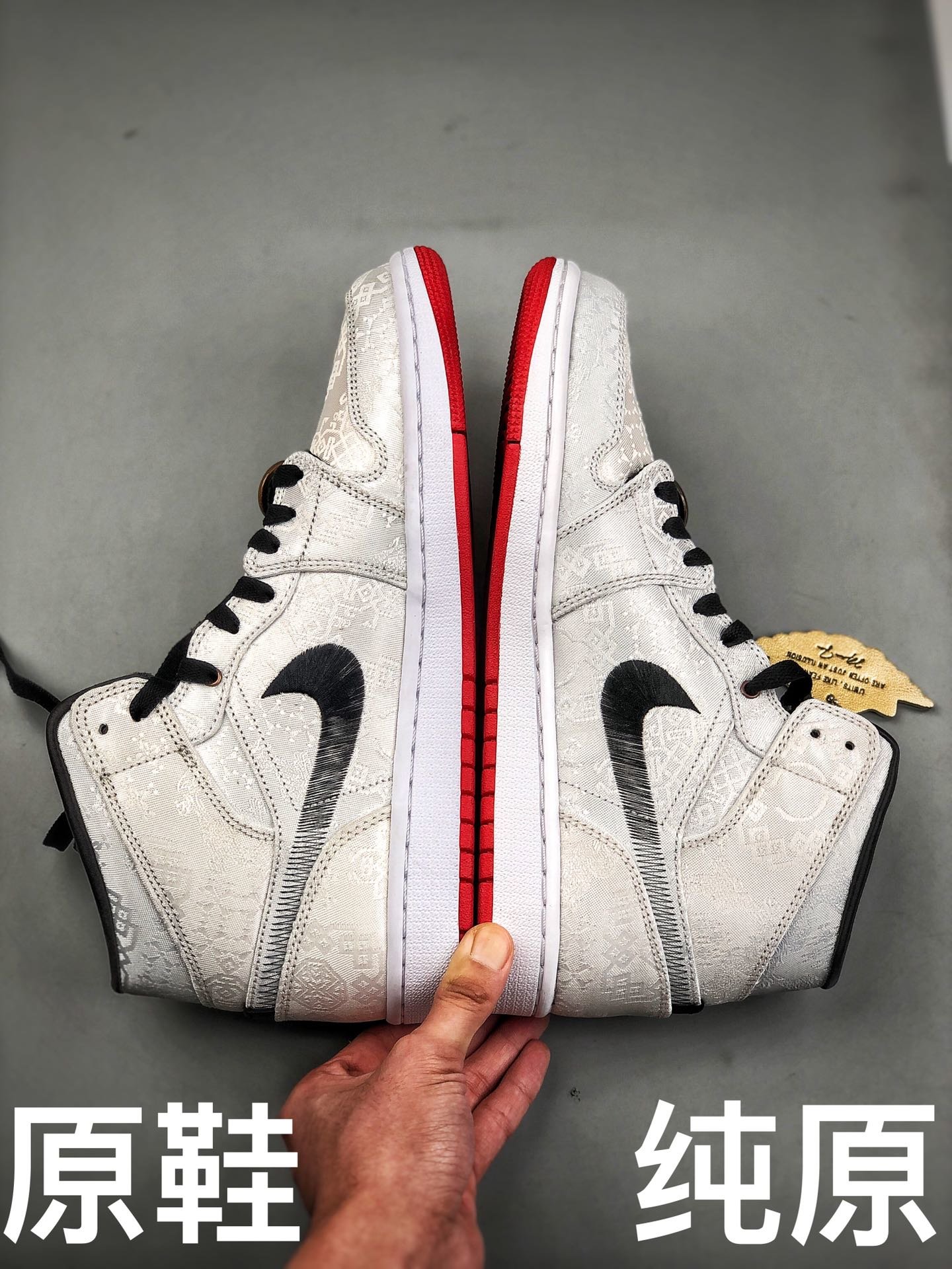 Cy Clot X Air Jordan 1 Mid Fearless White/Black/White/University Red 47