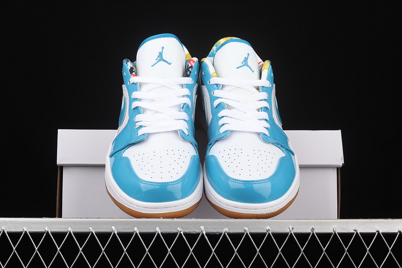 Air Jordan 1 Low Light Teal Blue/White 5