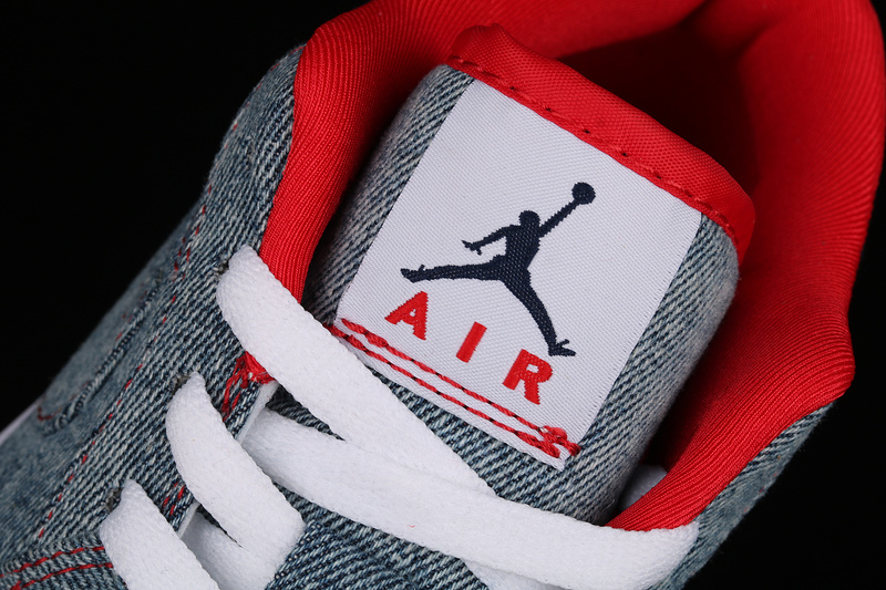 Air Jordan Retro 1 Low Denim/White-Sport Red 7