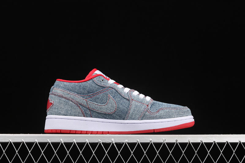 Air Jordan Retro 1 Low Denim/White-Sport Red 21