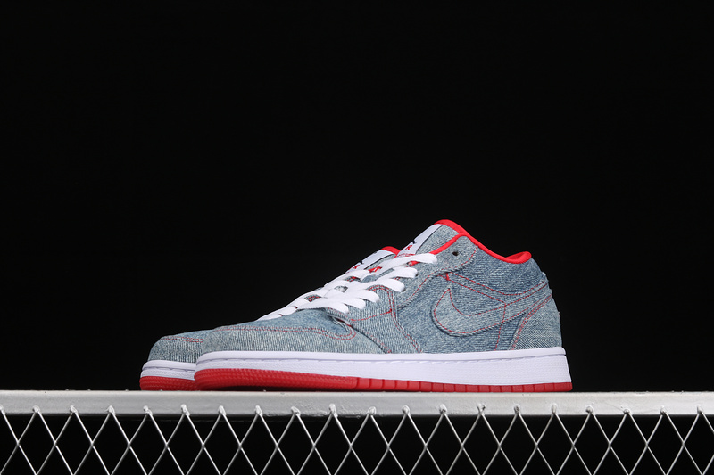 Air Jordan Retro 1 Low Denim/White-Sport Red 25