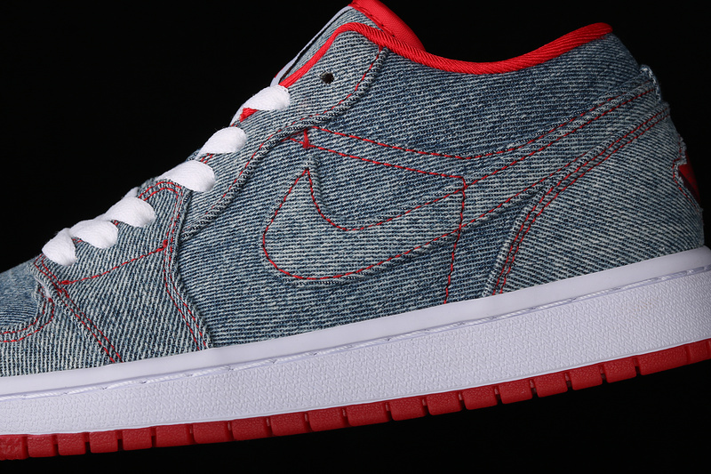 Air Jordan Retro 1 Low Denim/White-Sport Red 29