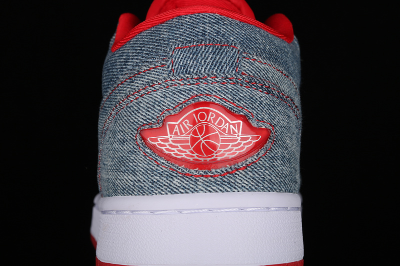 Air Jordan Retro 1 Low Denim/White-Sport Red 33