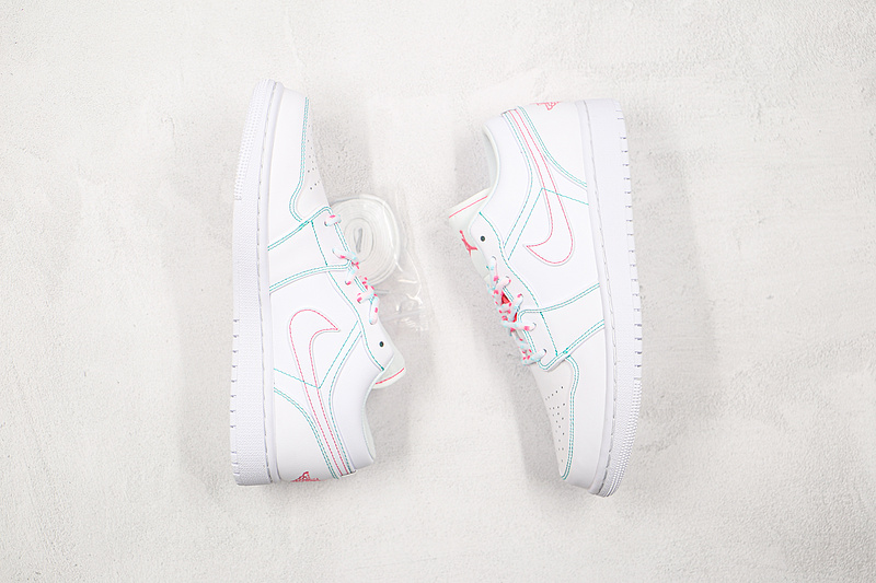 Air Jordan 1 Low Gs White/White/Aurora Green/Soar 5