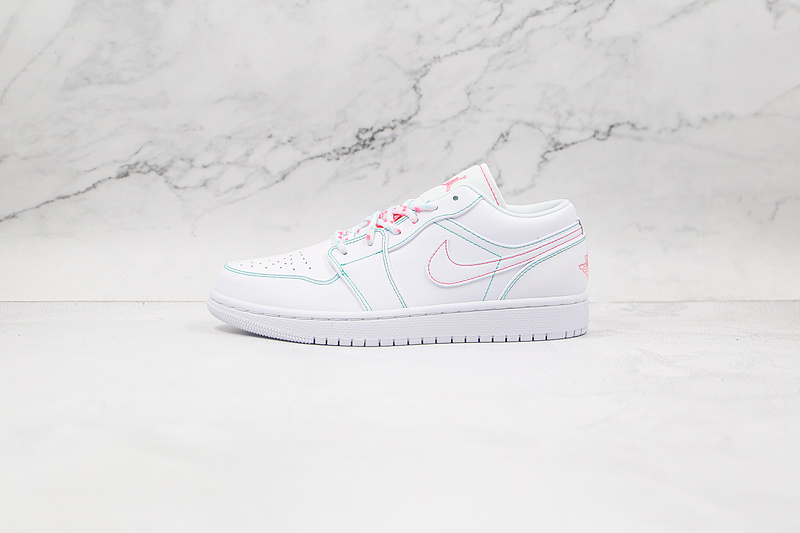 Air Jordan 1 Low Gs White/White/Aurora Green/Soar 7