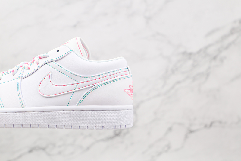 Air Jordan 1 Low Gs White/White/Aurora Green/Soar 9