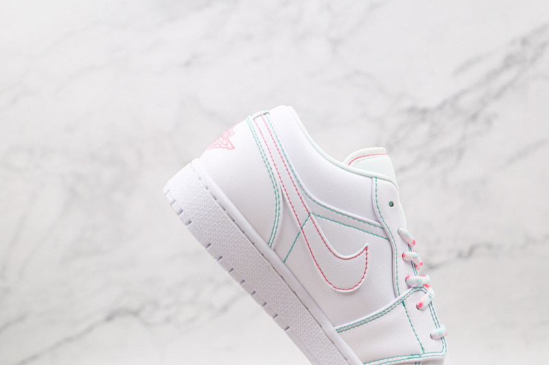 Air Jordan 1 Low Gs White/White/Aurora Green/Soar 15