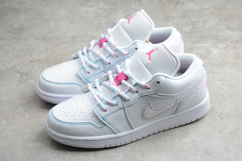 Air Jordan 1 Low Gs White/White-Aurora Green-Soar 11