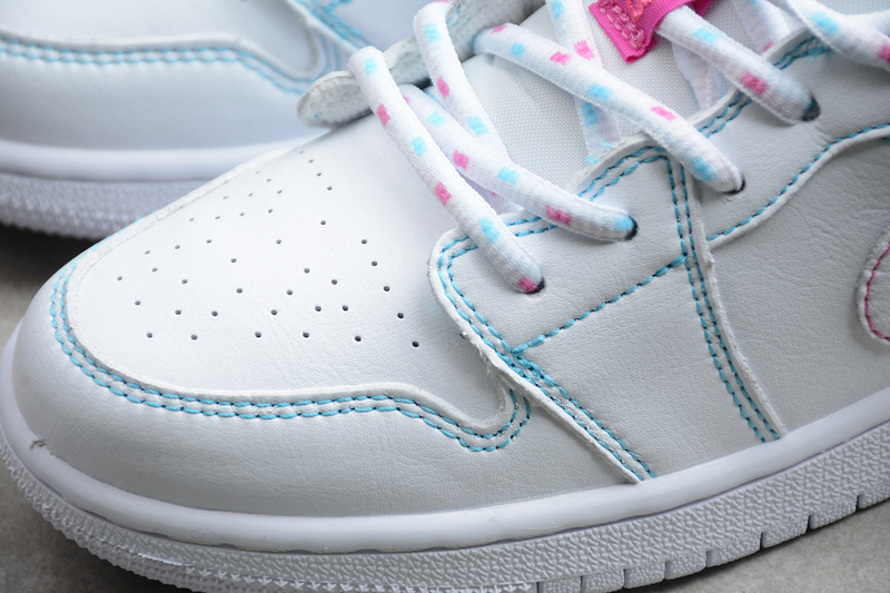 Air Jordan 1 Low Gs White/White-Aurora Green-Soar 29