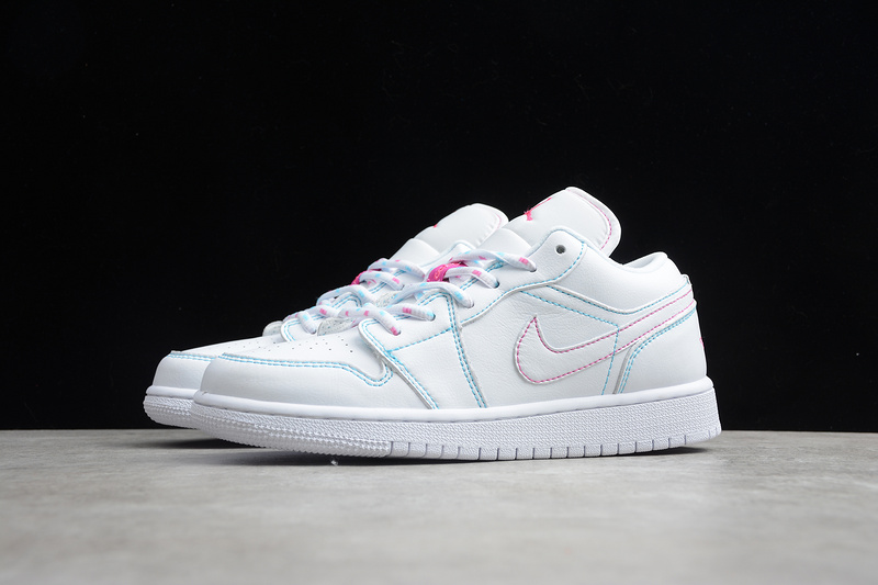 Air Jordan 1 Low Gs White/White-Aurora Green-Soar 31