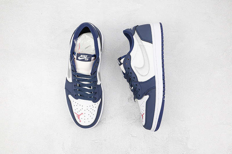 Eric Koston X Air Jordan 1 Low Sb Midnight Navy/White-Ember Glow-Metallic Silver 27