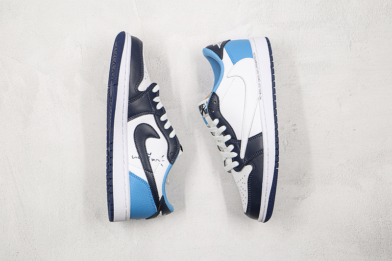 Travis Scott X Fragment Design X Air Jordan 1 Low White/Navy Blue/Blue 11