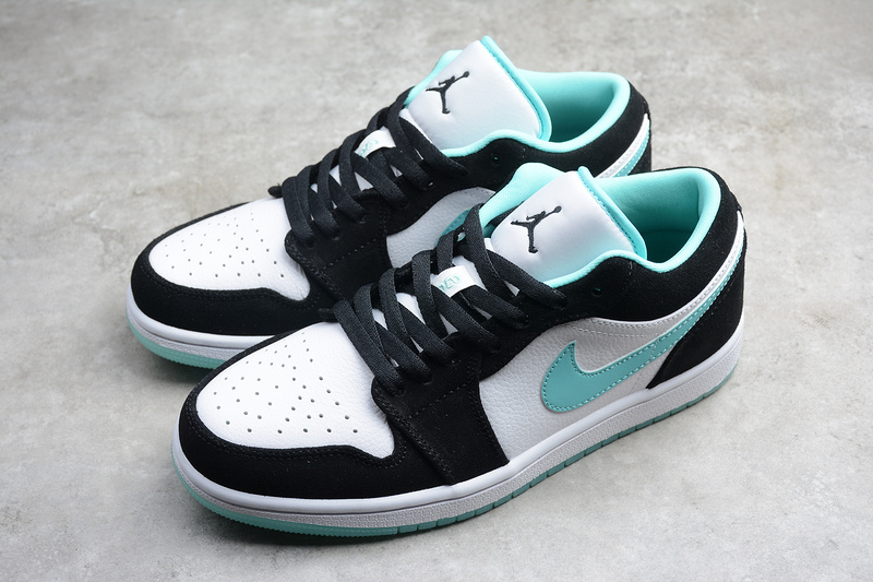 Gz Air Jordan 1 Low White/Black-Island Green 19