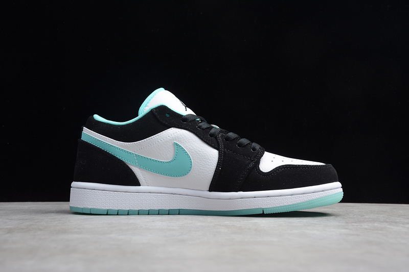 Gz Air Jordan 1 Low White/Black-Island Green 23