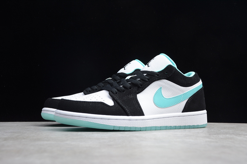 Gz Air Jordan 1 Low White/Black-Island Green 27