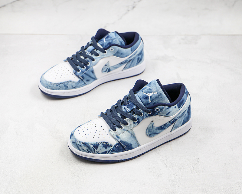 Air Jordan 1 Low Se Washed Blue/White/Blue 5