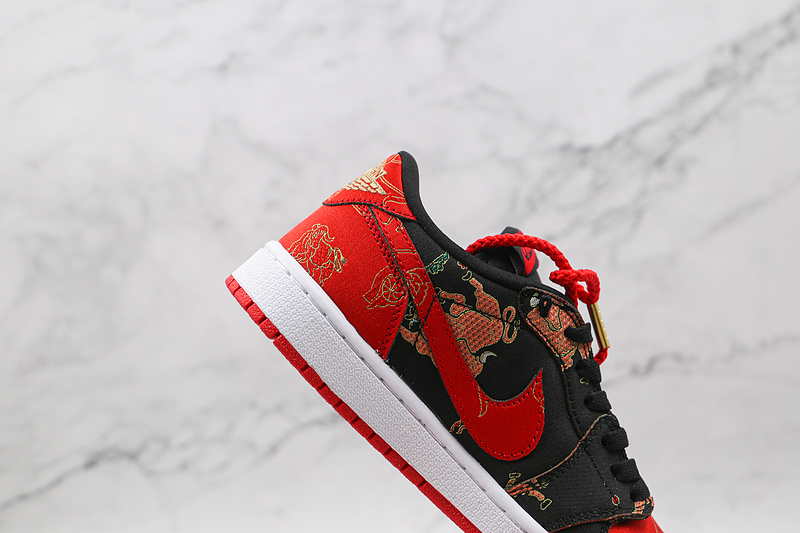 Air Jordan 1 Low Og Chinese New Year Black/University Red-Metallic Gold-White 3