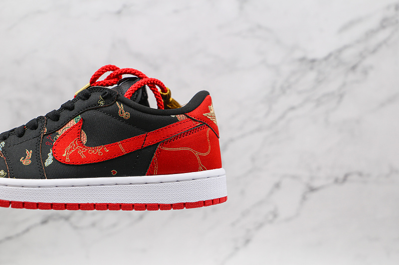 Air Jordan 1 Low Og Chinese New Year Black/University Red-Metallic Gold-White 5