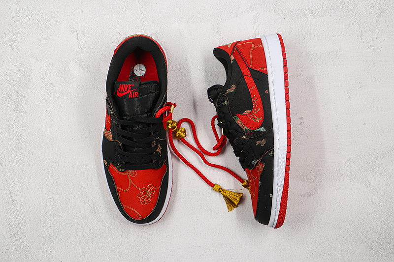 Air Jordan 1 Low Og Chinese New Year Black/University Red-Metallic Gold-White 9