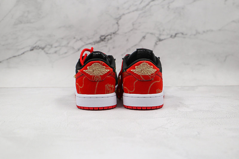 Air Jordan 1 Low Og Chinese New Year Black/University Red-Metallic Gold-White 15