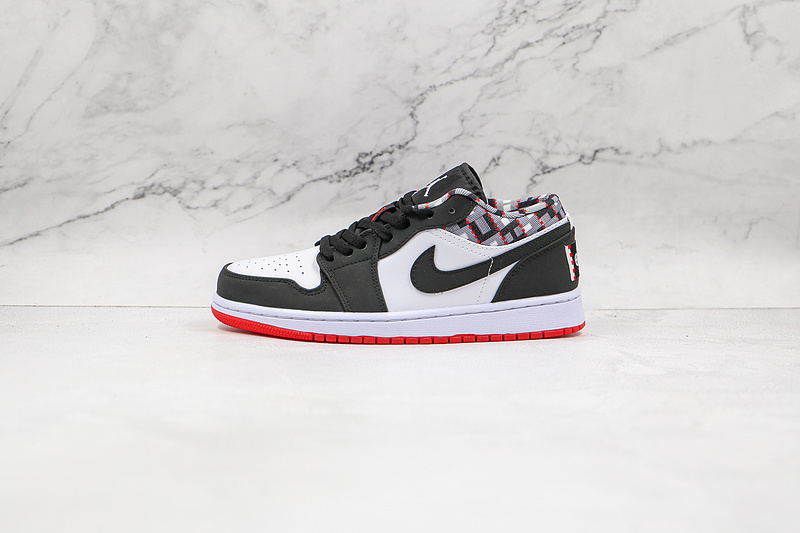 Air Jordan 1 Low Quai 54 2021 Black/White/Red 7