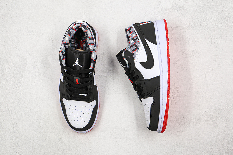 Air Jordan 1 Low Quai 54 2021 Black/White/Red 11