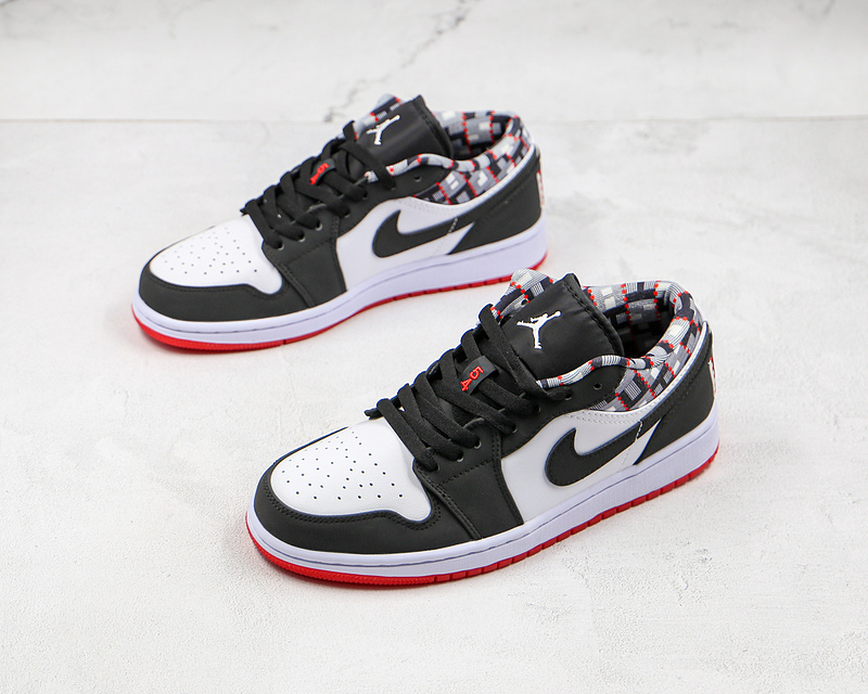 Air Jordan 1 Low Quai 54 2021 Black/White/Red 13