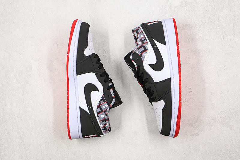 Air Jordan 1 Low Quai 54 2021 Black/White/Red 15