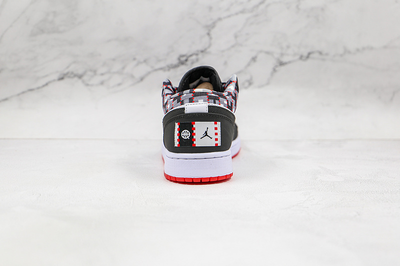 Air Jordan 1 Low Quai 54 2021 Black/White/Red 19