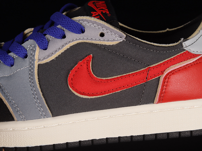 Air Jordan 1 Retro Low Og Black/Dark Smoke Grey/Dark Blue-Red 5