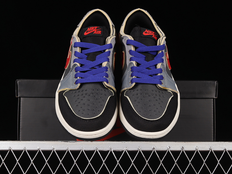 Air Jordan 1 Retro Low Og Black/Dark Smoke Grey/Dark Blue-Red 15