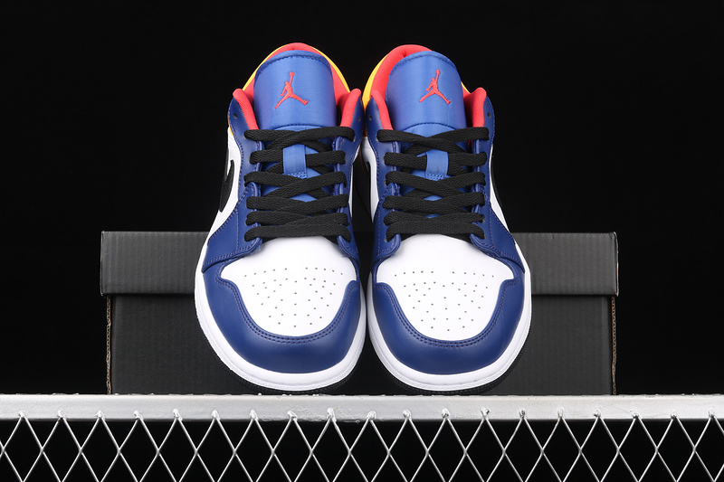 Air Jordan 1 Low White/Deep Royal Blue/Laser Orange/Track Red 7